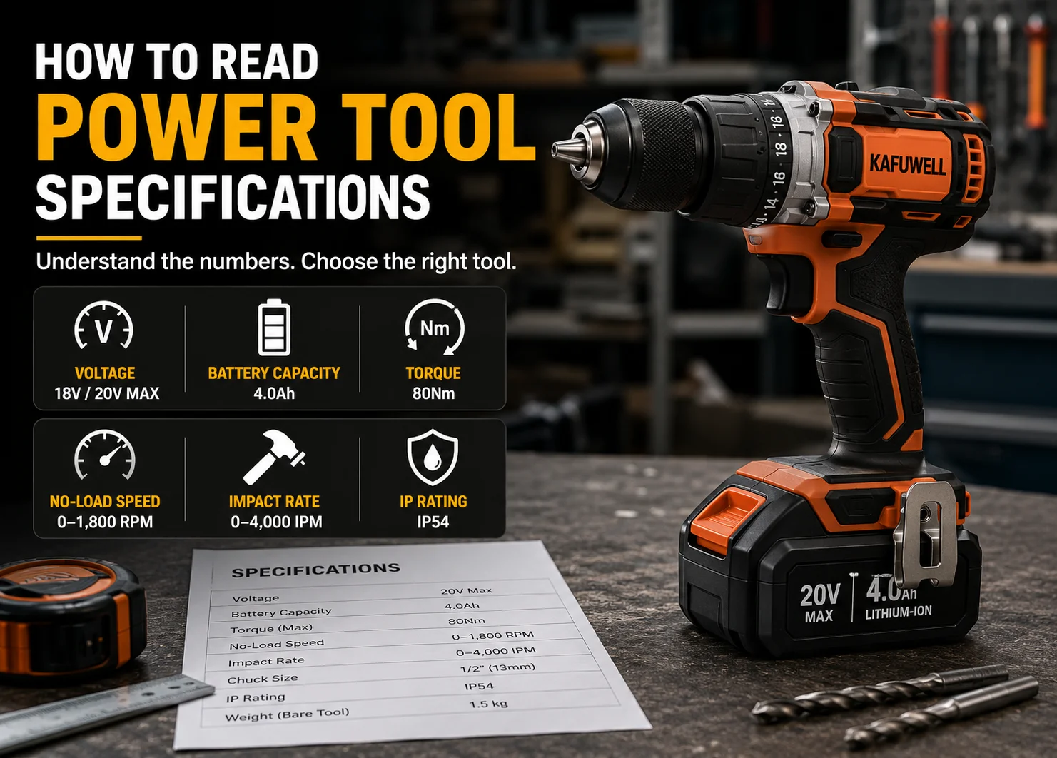 Power Tool Specifications and Parameters